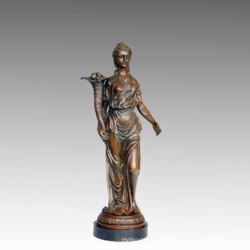 Female Art Figure Bronze Garden Sculpture Flower Lady Brass Statue TPE-549/550